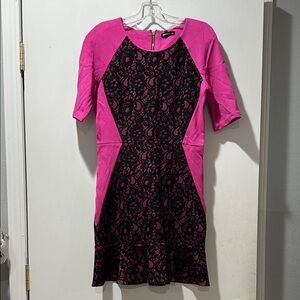 Juicy Couture Pink and Black Lace Dress
